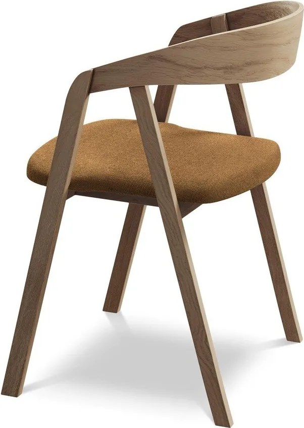 Fotel jadalniany z litego drewna w kolorze terakoty Erika – Makamii