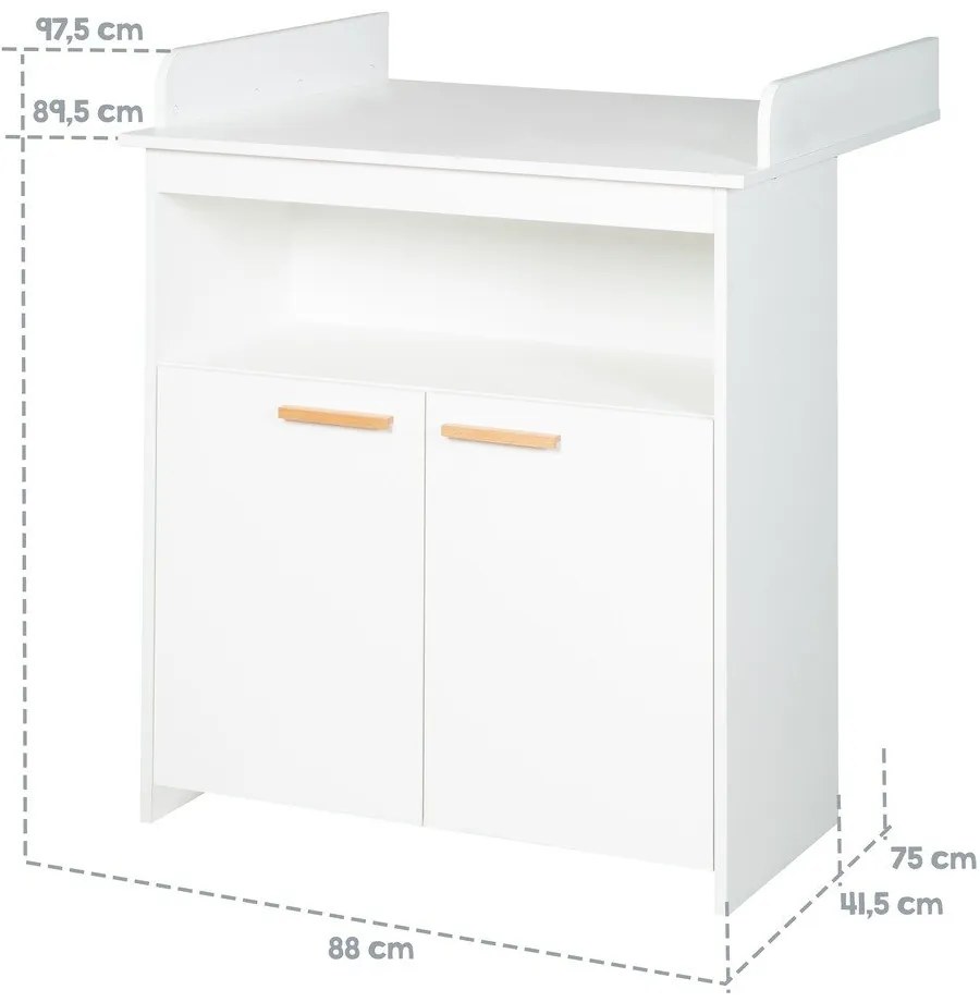 Biała komoda dziecięca z przewijakiem 88x98x75 cm Anton – Roba