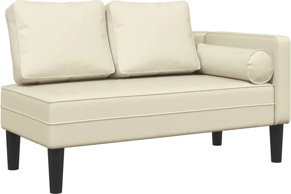 Kremowy nowoczesny szezlong z poduszkami B8-T80