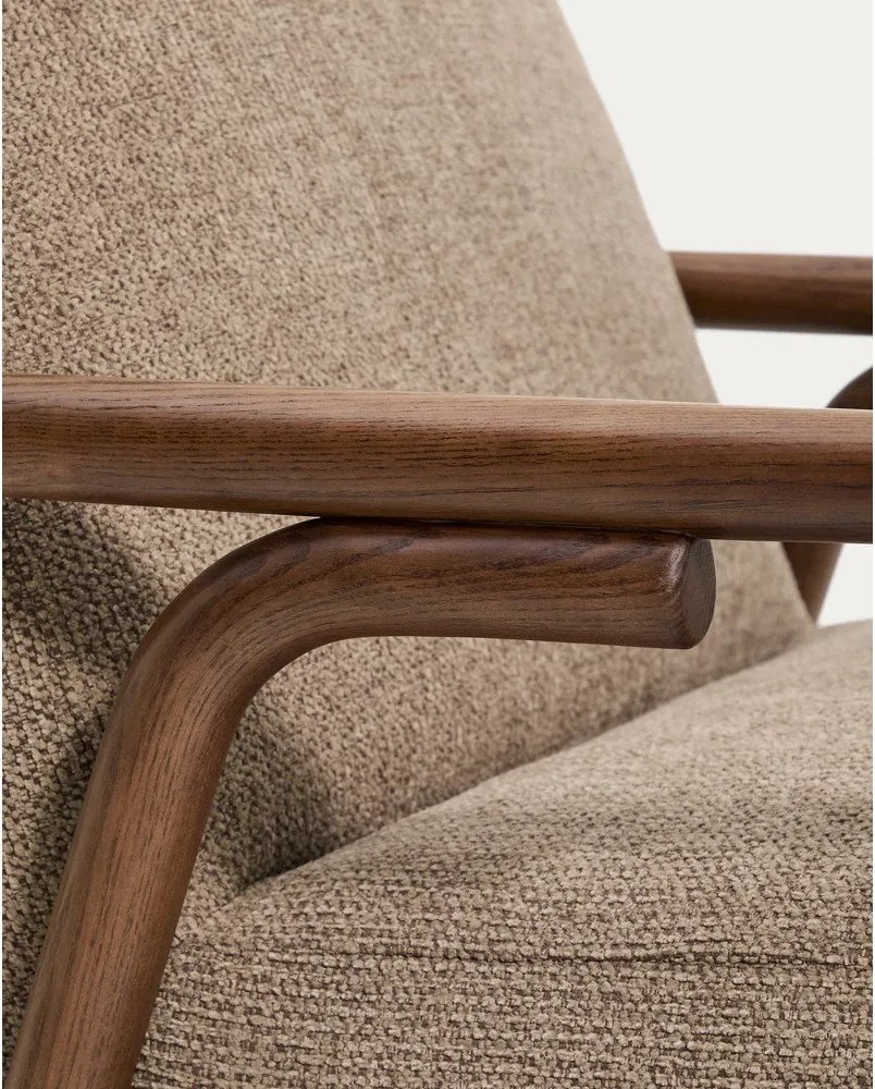 Szarobrązowy fotel z tkaniny szenilowej Sylo – Kave Home