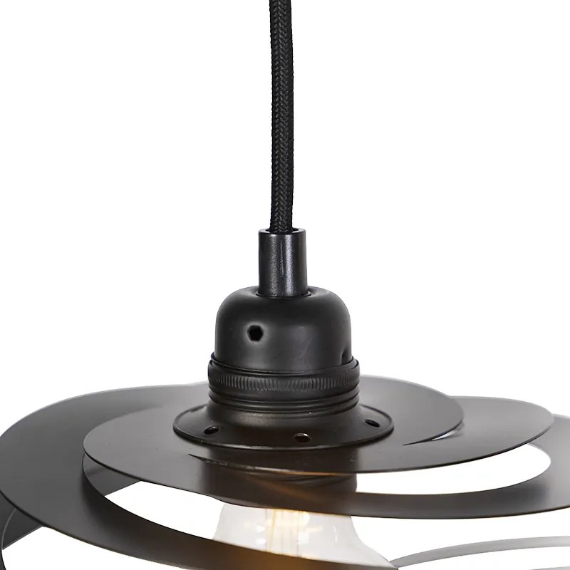 Designerska lampa wisząca 2-światłowa ze spiralnym kloszem 50 cm - ScrollDesignerski Oswietlenie wewnetrzne