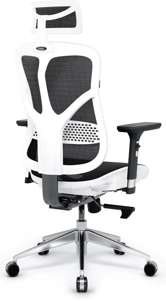 Fotel ergonomiczny Diablo V-Basic, biało-czarny