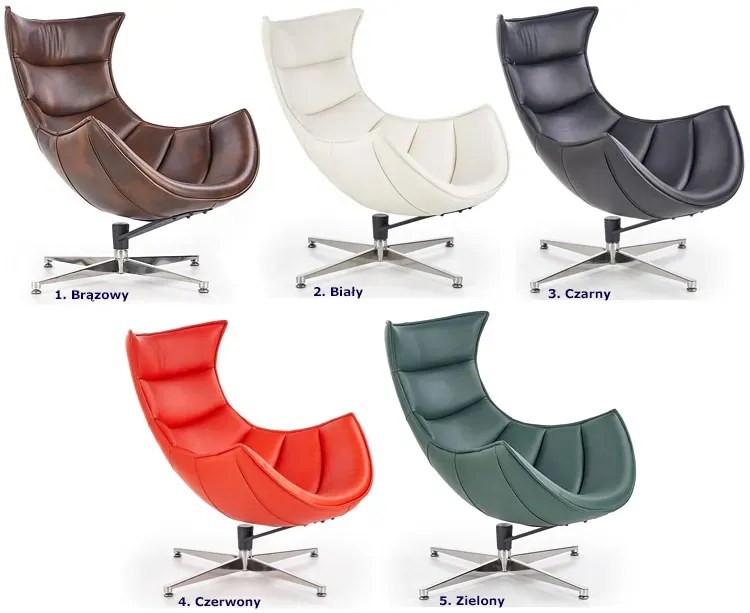 Obrotowy fotel wypoczynkowy ze skóry ekologicznej K7-M72