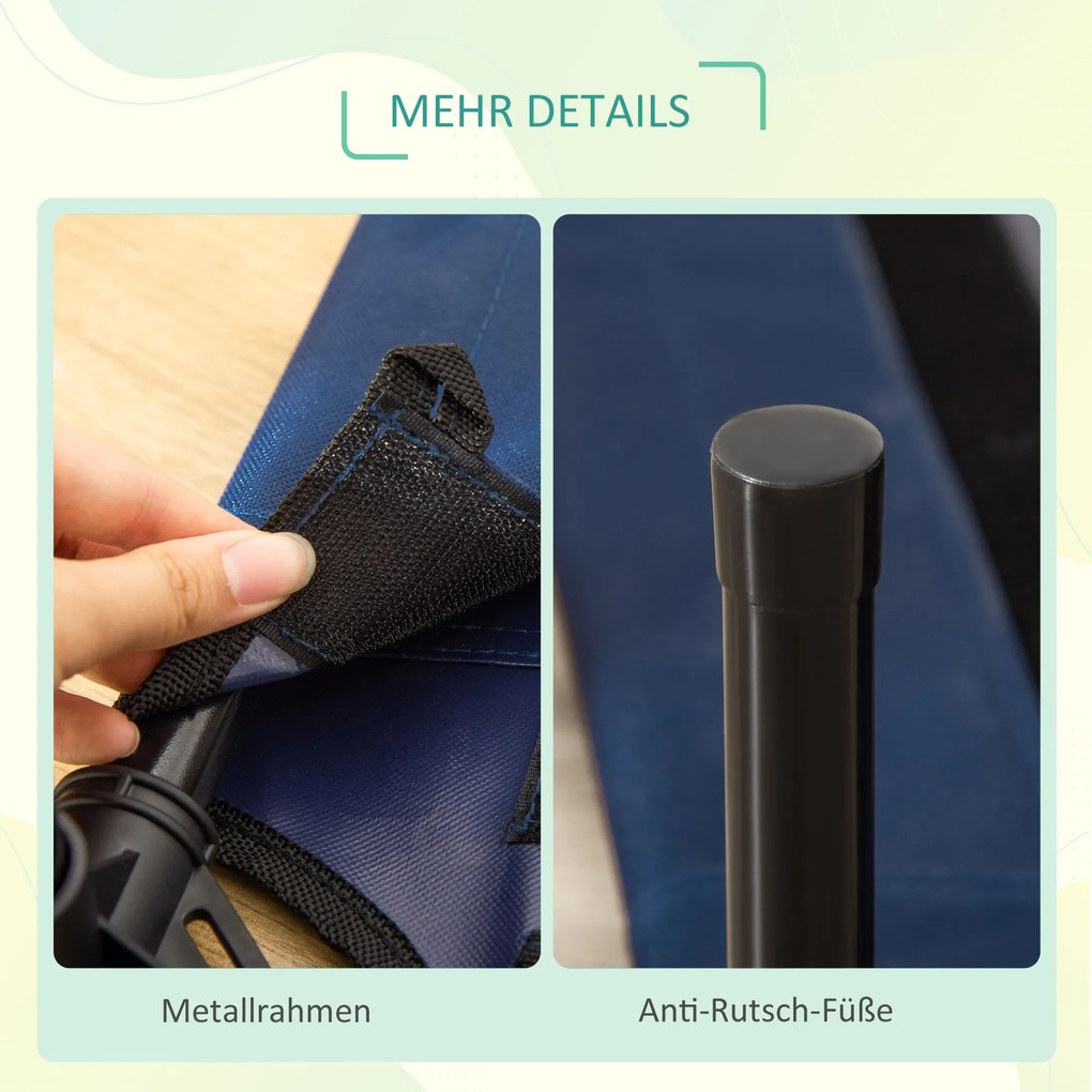 Podniesione Legowisko PawHut dla Psa, Niebieskie, Ze Stali I Tkaniny Oxford 600D, 76 x 61 x 18 cm