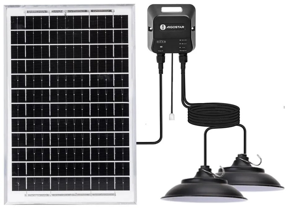 Aigostar - LED Żyrandol solarny z czujnikiem 2xLED/35W/12V 6000 mAh 6500K śr. 15 cm