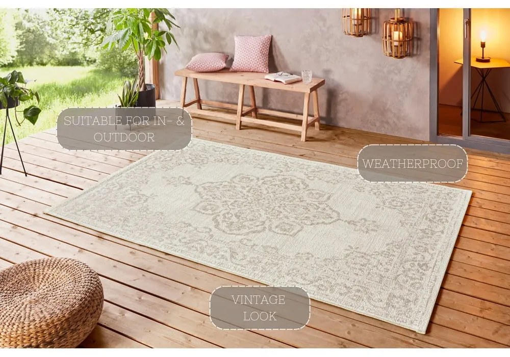 Beżowy dywan odpowiedni na zewnątrz NORTHRUGS Tilos, 80x150 cm