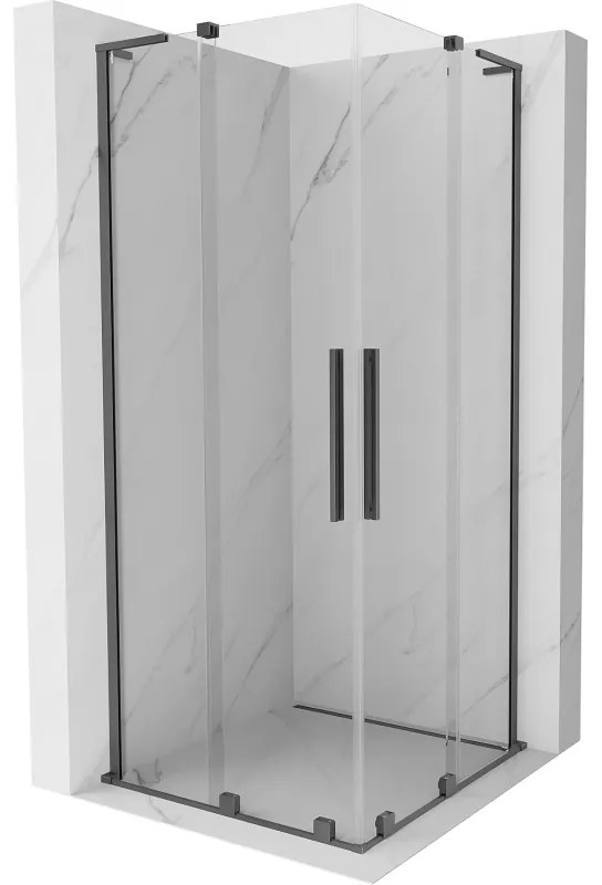 Mexen Velar L Duo kabina prysznicowa rozsuwana 80 x 80 cm, transparent, gun metal - 871-080-080-02-03-95