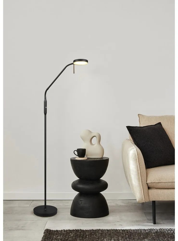 Czarna lampa stojąca LED (wysokość 160 cm) Moreno – Reality