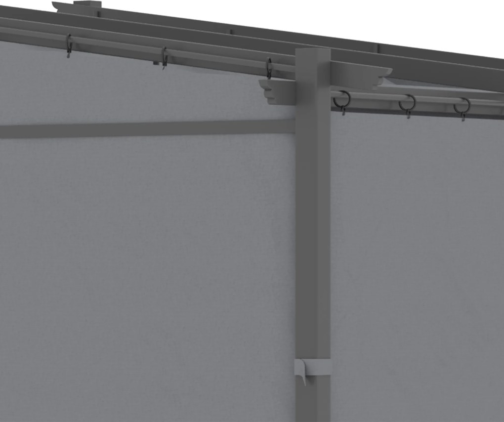 Outsunny Pergola Metalowa 297x295cm Ciemnoszara z Przysuwającym się Dachem | Aosom PL