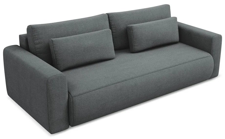 Ciemnoszara rozkładana/ze schowkiem sofa 238 cm Kapua – Makamii