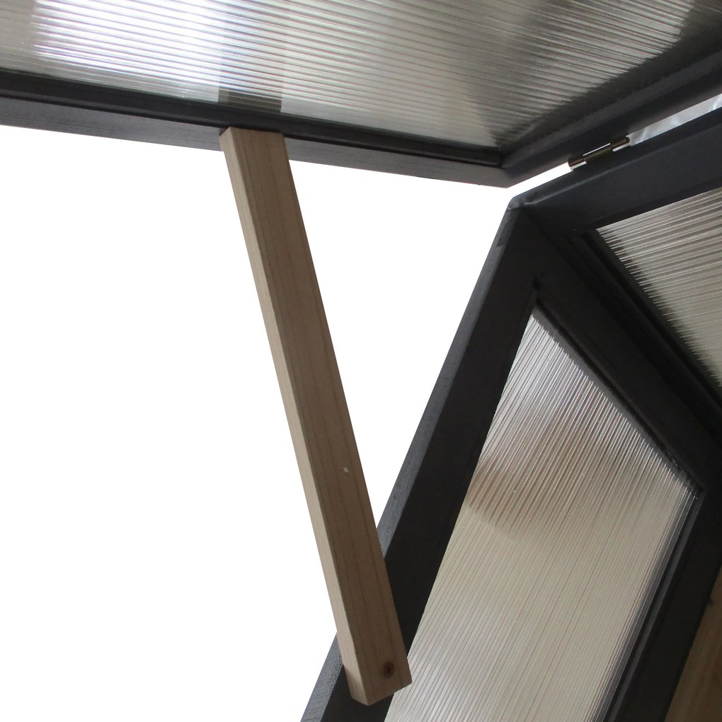 Outsunny drewniane podniesione łóżko z zimną ramą, poliwęglan, szary