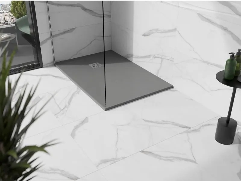 Mexen Stone+ brodzik kompozytowy prostokątny 90 x 70 cm, szary-beton - 44617090