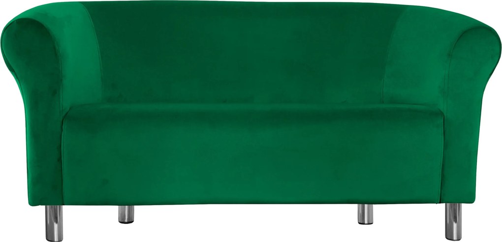 Sofa Milo tkanina Welur wygodna sofa tapicerowana do salonu i poczekalni : Kolor nogi - Chrom, Kolor tkaniny - VELVET - MG25, Typ tkaniny - Velvet, Wysokość nogi - 15 cm