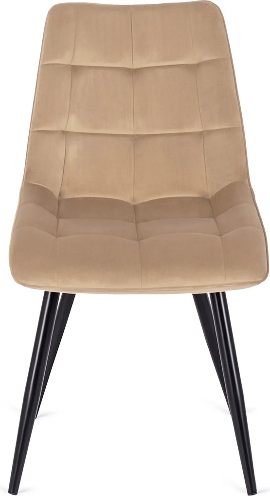 Krzesło Tapicerowane do Jadalni RIO Beżowe Welurowe Nowoczesne Loft