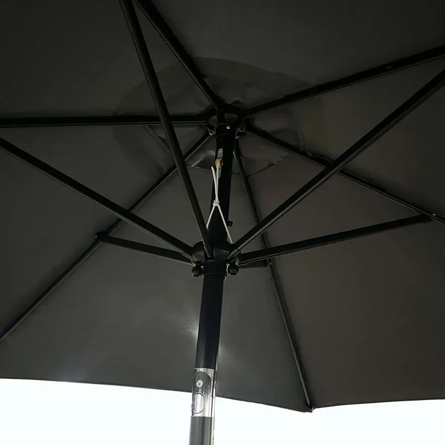 Ciemnoszary klasyczny parasol do ogrodu - Ancor