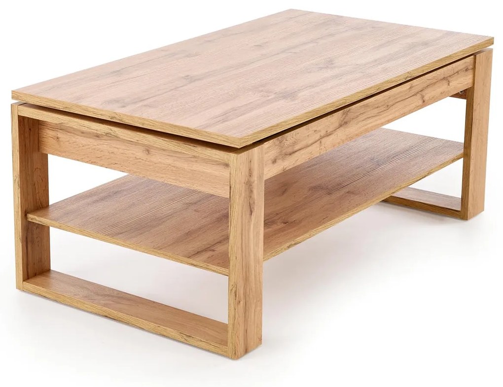 Rozkładany ławo-stół, podnoszony blat, dąb artisan 120/65-92/50-72 cm BETTY