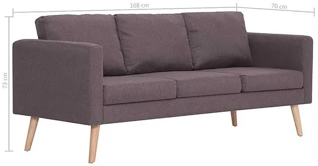 Trzyosobowa kanapa w kolorze taupe - Imex 3X