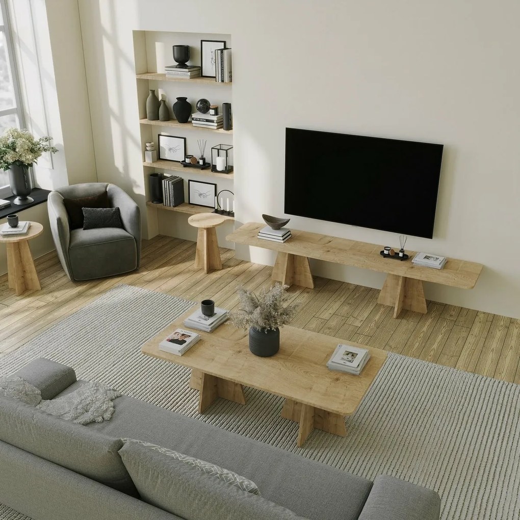Stolik konferencyjny Double Mushroom Sapphire Oak