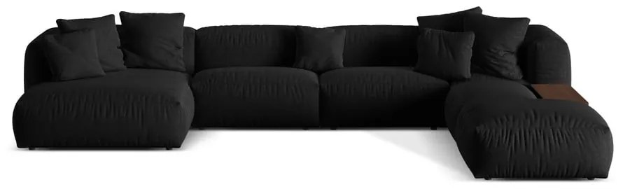 Czarny narożnik modułowy (prawostronny/w kształcie litery U) Martina – Micadoni Home