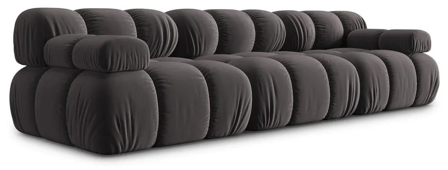 Ciemnoszara aksamitna sofa 282 cm Bellis – Micadoni Home