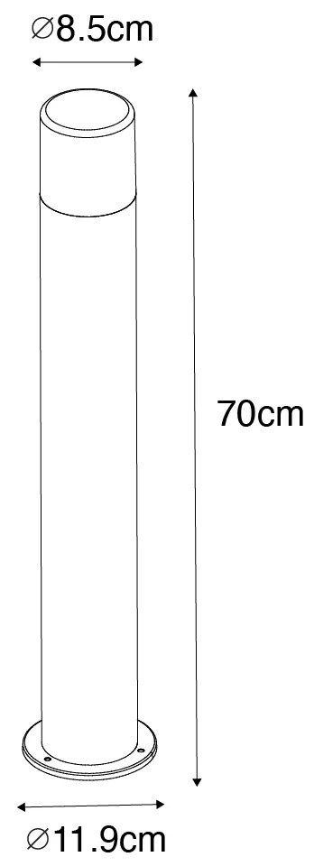 Lampa stojąca zewnętrzna czarna z kloszem w kolorze dymnym 70 cm - Odense