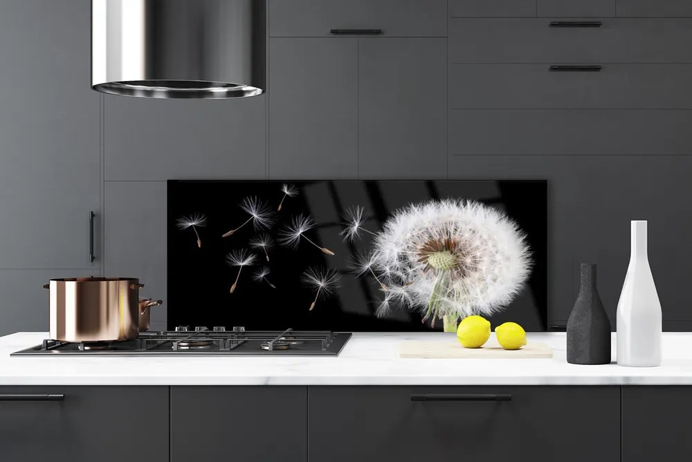 Szkło do Kuchni na Ścianę Puszysty Mniszek Lekarski