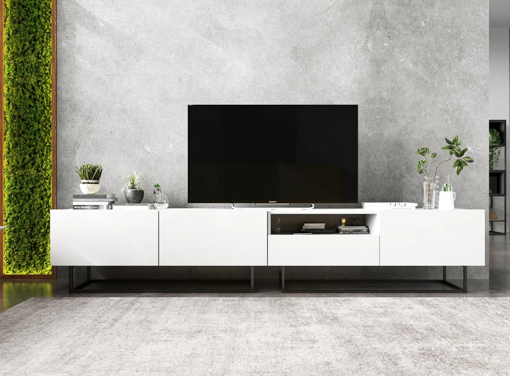 Dwudrzwiowa szafka RTV na płozach Enjoy biały