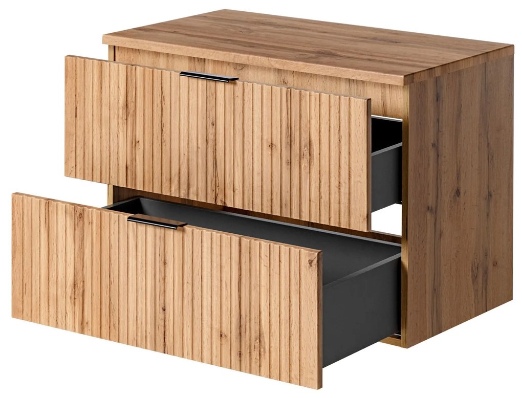 Szafka umywalkowa ASTROS w kolorze naturalnego drewna 80 x 46 cm z blatem Light OAK