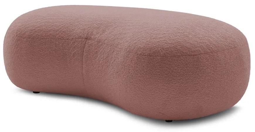 Różowy podnóżek z materiału bouclé Saint-Germain – Bobochic Paris