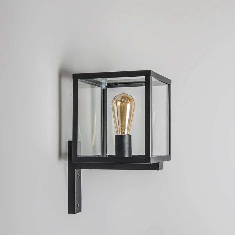 Industrialna kwadratowa lampa ścienna zewnętrzna czarna IP23 - Rotterdam