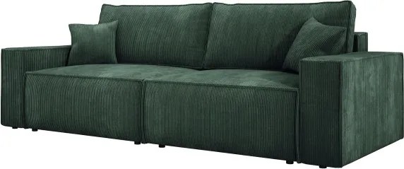 Kanapa KASJO Lewostronny Sofo-Narożnik z funkcją spania i poduszkami, 2x pojemnik POSO 014 Zielony DOMOHOME