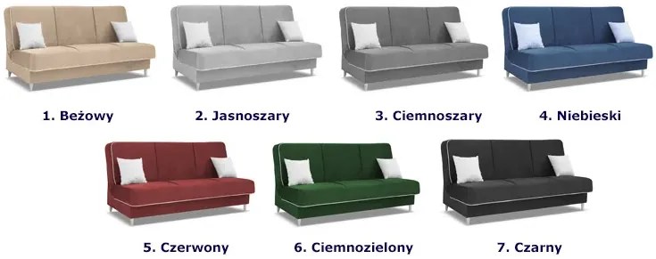 Ciemnoszara tapicerowana wersalka rozkładana G1-D46