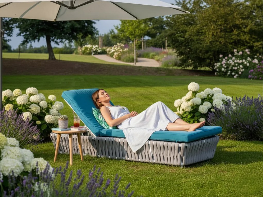 Łóżko aluminiowe przeplatane sznurem CORDA