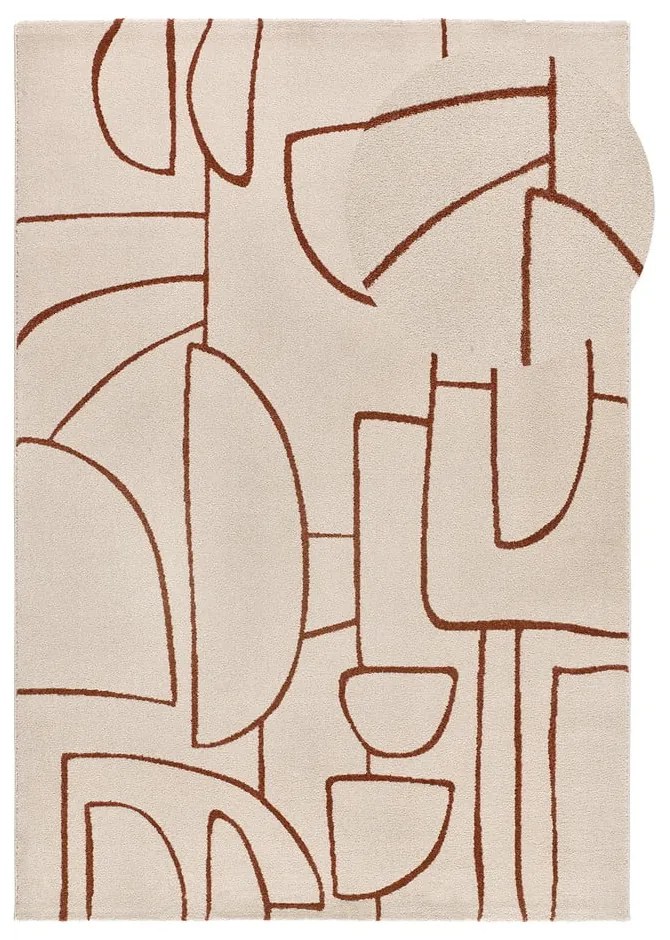 Ceglasto-kremowy dywan 160x230 cm Beruti – Universal
