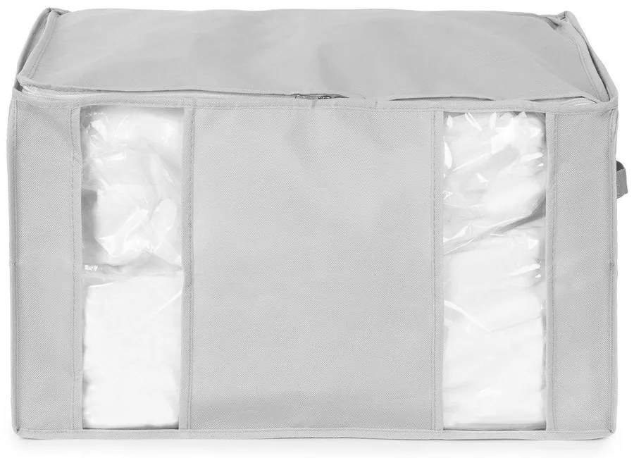 Tekstylny pojemnik do przechowywania ubrań próżniowy/usztywniany 56x42x33 cm Granit – Compactor