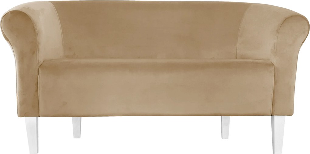 Sofa Milo tkanina Welur : Kolor nogi - Biała, Kolor tkaniny - VELVET - MG06, Typ tkaniny - Velvet, Wysokość nogi - 20 cm