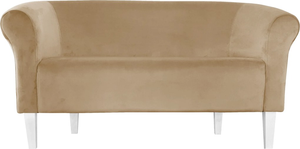 Sofa Milo tkanina Welur wygodna sofa tapicerowana do salonu i poczekalni : Kolor nogi - Biała, Kolor tkaniny - VELVET - MG06, Typ tkaniny - Velvet, Wysokość nogi - 20 cm