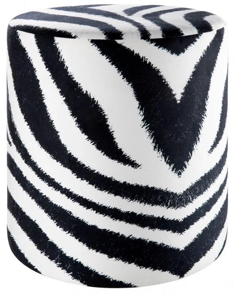 Pufa biało-czarna ZEBRA