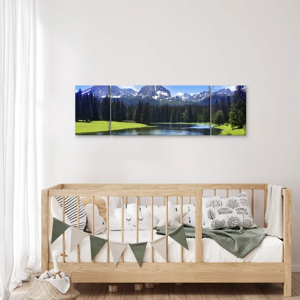 Obraz - Ośnieżone szczyty górskie (170x50 cm)