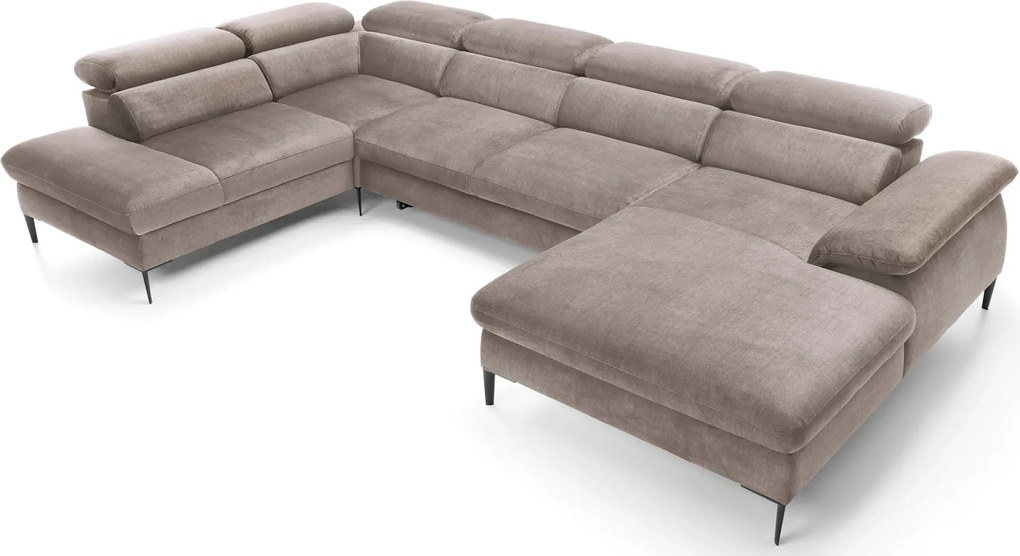 Ciemnobeżowy narożnik U z pojemnikiem N9-N12