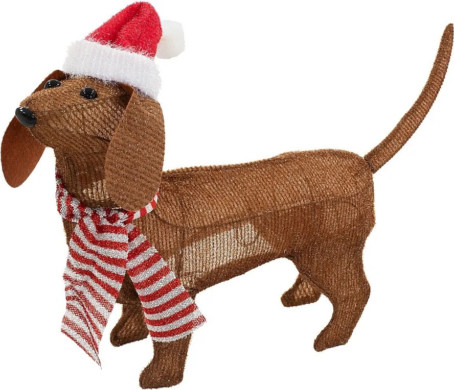 Piesek LED Dekoracja świąteczna Figurka psa Oświetlenie świąteczne Timer 60 cm