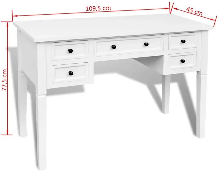 Białe minimalistyczne biurko z szufladami A2-B44