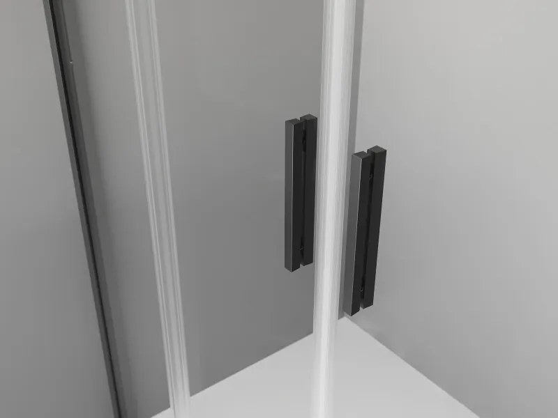 Mexen Exo drzwi prysznicowe podwójne rozsuwane 130 cm, transparent, czarne - 8152-130-000-70-00