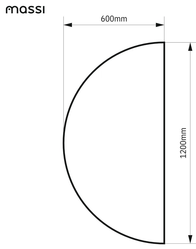 Lustro półokrągłe wiszące bezramowe oszlifowane MOON HALF |Różne rozmiary | Różne kolory szkła : Kolor tafli szkła - Brązowy, Rozmiar - 120 x 60 cm