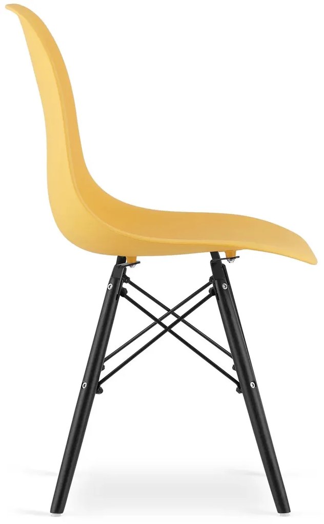 Komplet żółtych krzeseł skandynawskich 4szt. N4-F24