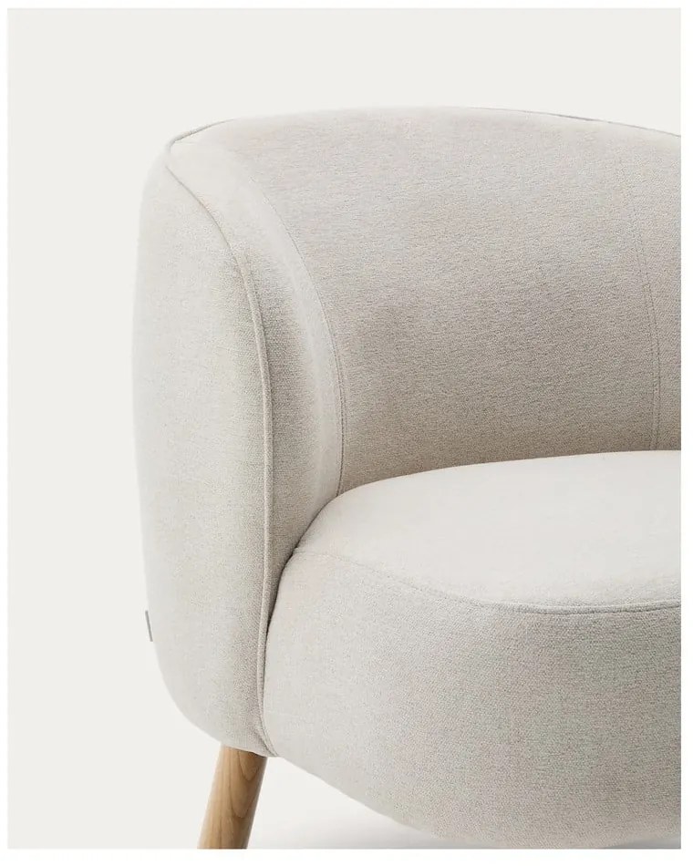 Kremowy fotel z tkaniny szenilowej Ulit – Kave Home