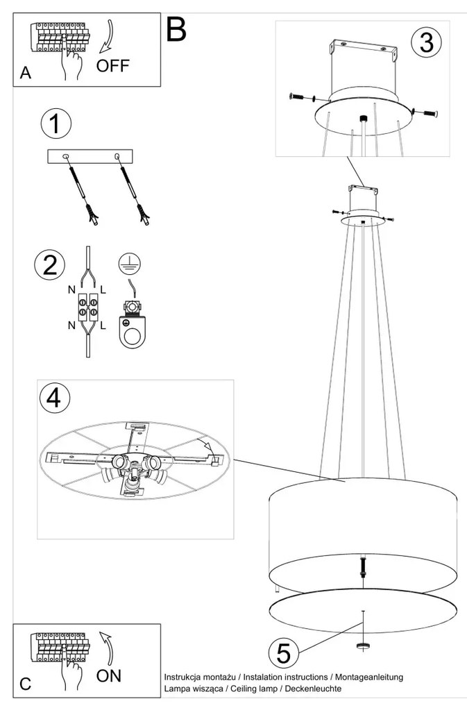 Żyrandol OTTO 60 czarny SOLLUX  LIGHTING