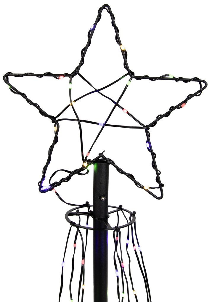 Zewnetrzna Świąteczna lampa podłogowa czarna choinka 150 cm z LED RGB z timerem IP44 - Ugoku Oswietlenie zewnetrzne