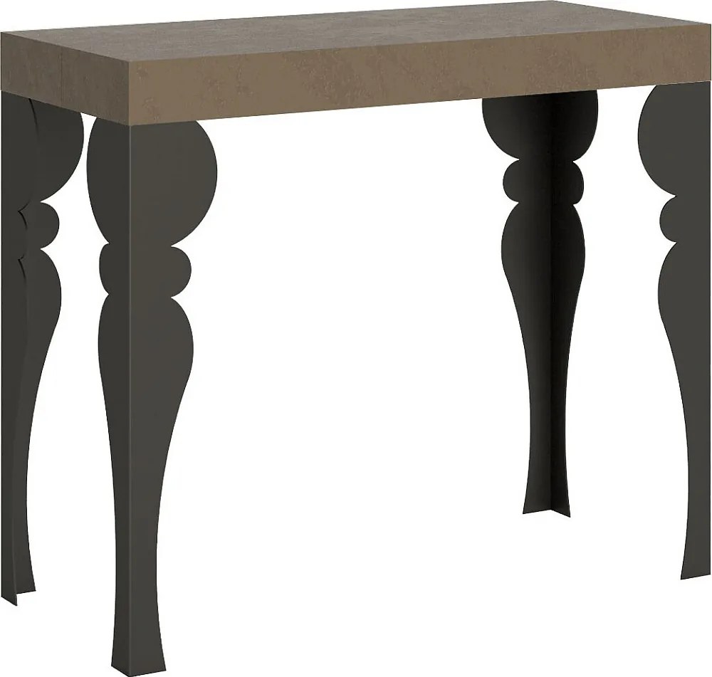 Konsola rozkładana 90x40/196 cm Paxon Small Szaro-beżowy rama w kolorze Antracytu