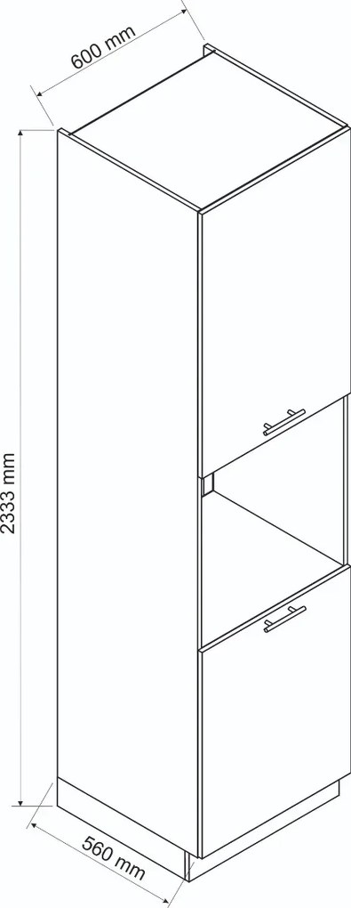 Szafka pod piekarnik 60 DENIS D60 PK/2333 P/L czarna mat STOLKAR